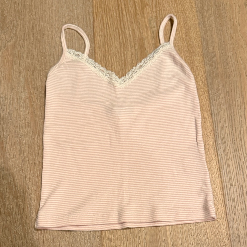 Brandy Melville Light Pink Lace Trim Cami